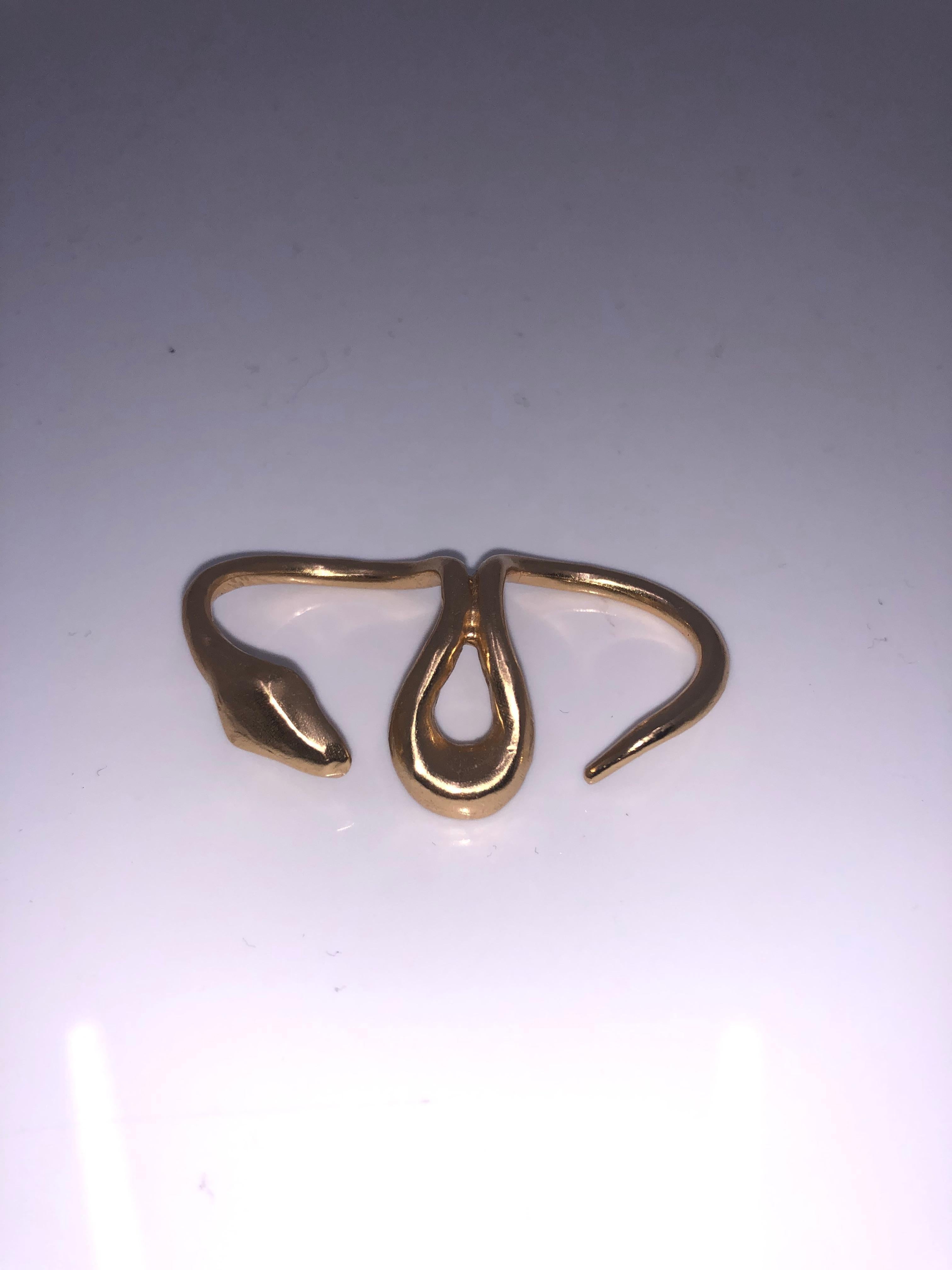 Giulia Barela 24 Karat Gold-Plated Bronze Ribbon Ring For Sale 1