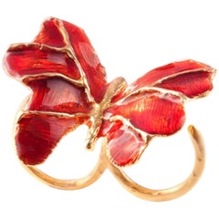Giulia Barela Jewelry Butterfly Ring 24 Karat Gold Plated Bronze