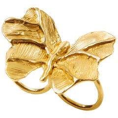 Giulia Barela Jewelry Butterfly Ring 24 Karat Gold Plated Bronze