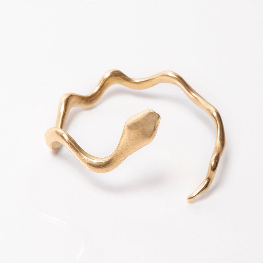 Giulia Barela Jewelry Coil Cuff 18 Karat Gold In New Condition For Sale In Rome, IT