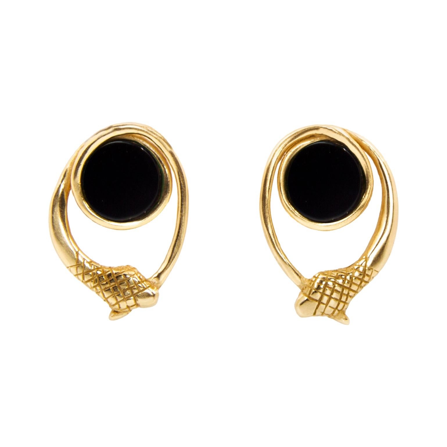 Giulia Barela Jewelry Infinity Earrings 18 Karat Gold For Sale