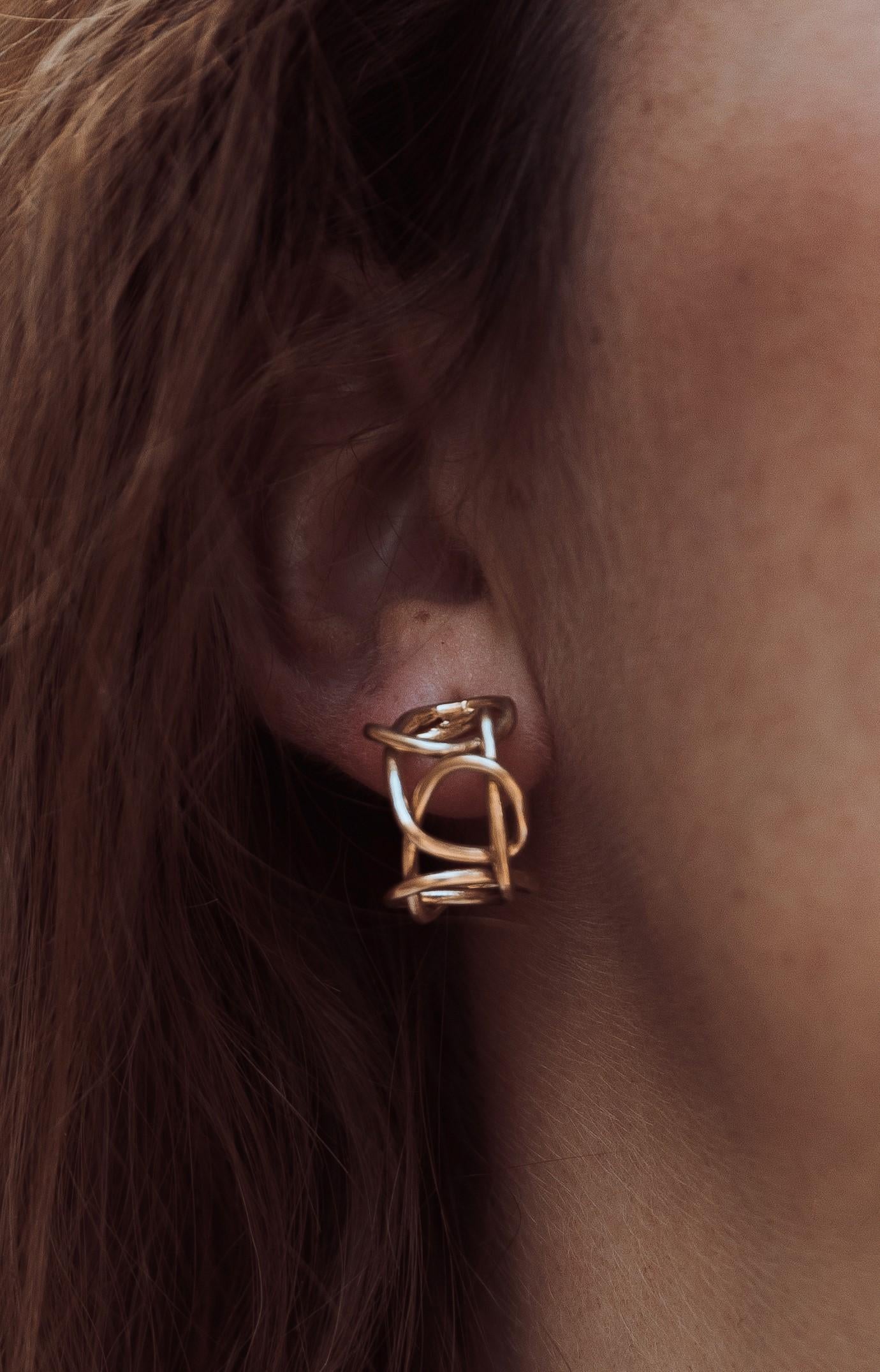 Giulia Barela Jewelry Knot Light Earring 18 Karat Gold In New Condition For Sale In Rome, IT