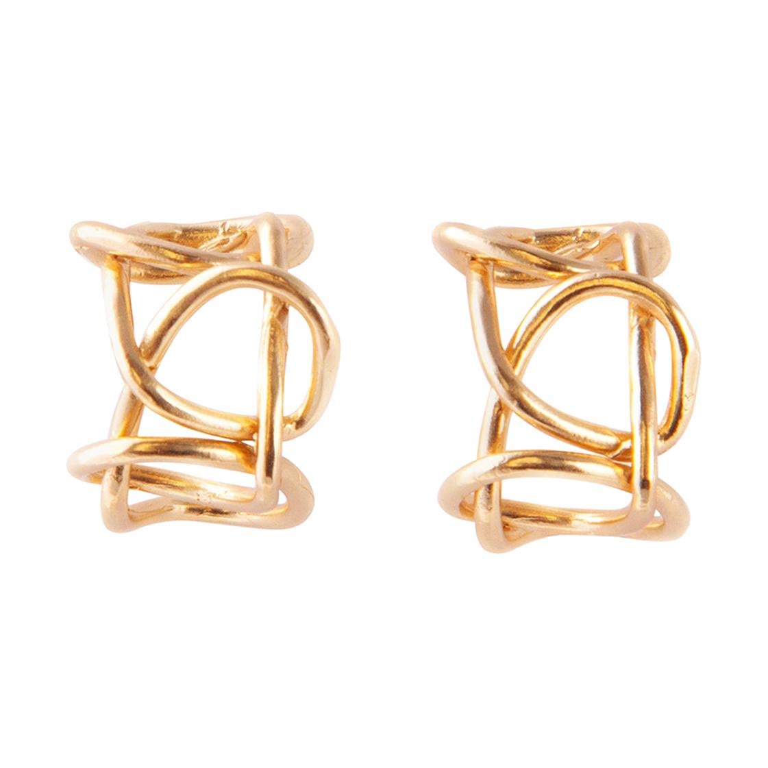 Giulia Barela Jewelry Knot Light Earring 18 Karat Gold For Sale