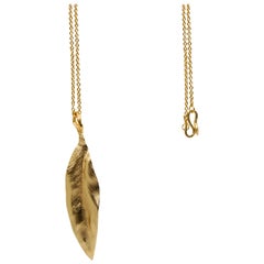 Giulia Barela Jewelry Leaves Pendant Small 18 Karat Gold