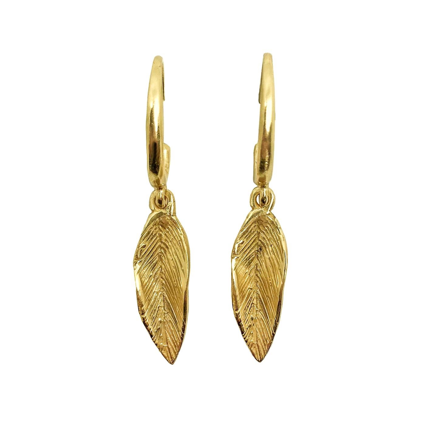 Giulia Barela Jewelry Mobile Leaves Small Earrings 18 Karat Gold For Sale