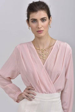 Giulia Barela Jewelry Ribbon Small Necklace 18 Karat Gold