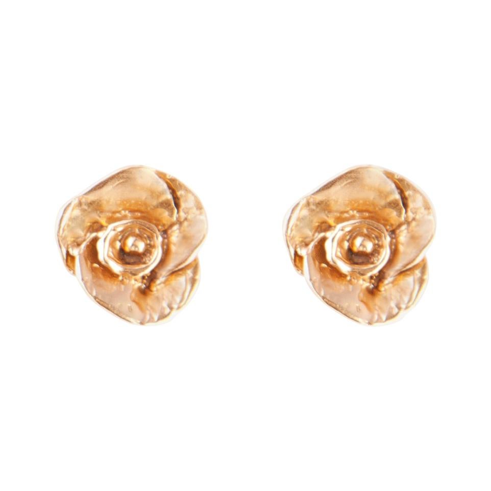 Giulia Barela Jewelry Rose Earrings 18 Karat Gold For Sale