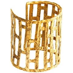 Giulia Barela Jewelry Skyscraper Cuff Bracelet Gold Plated Bronze