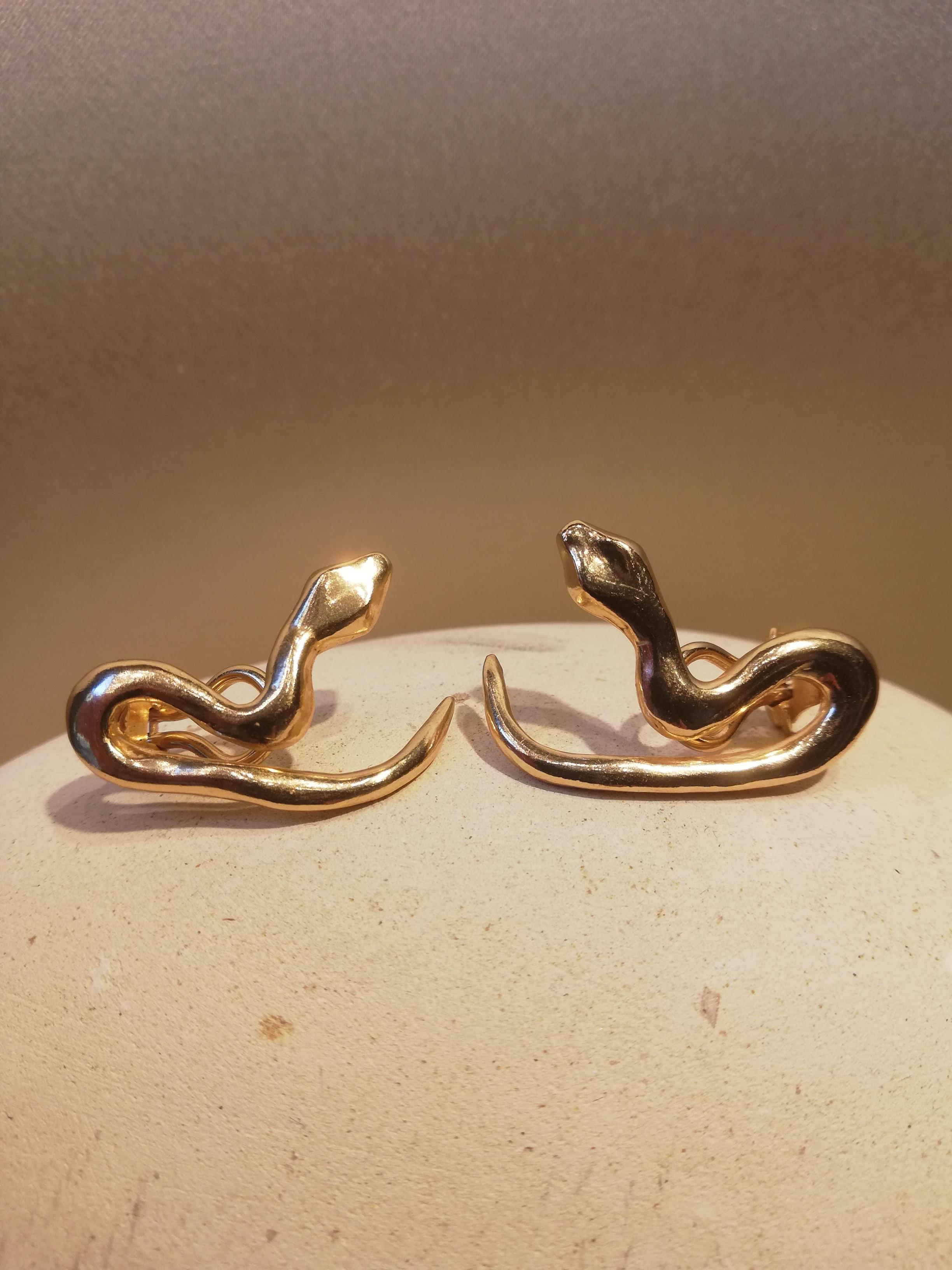 Giulia Barela Jewelry Tail Earrings 18 Karat Gold In New Condition For Sale In Rome, IT