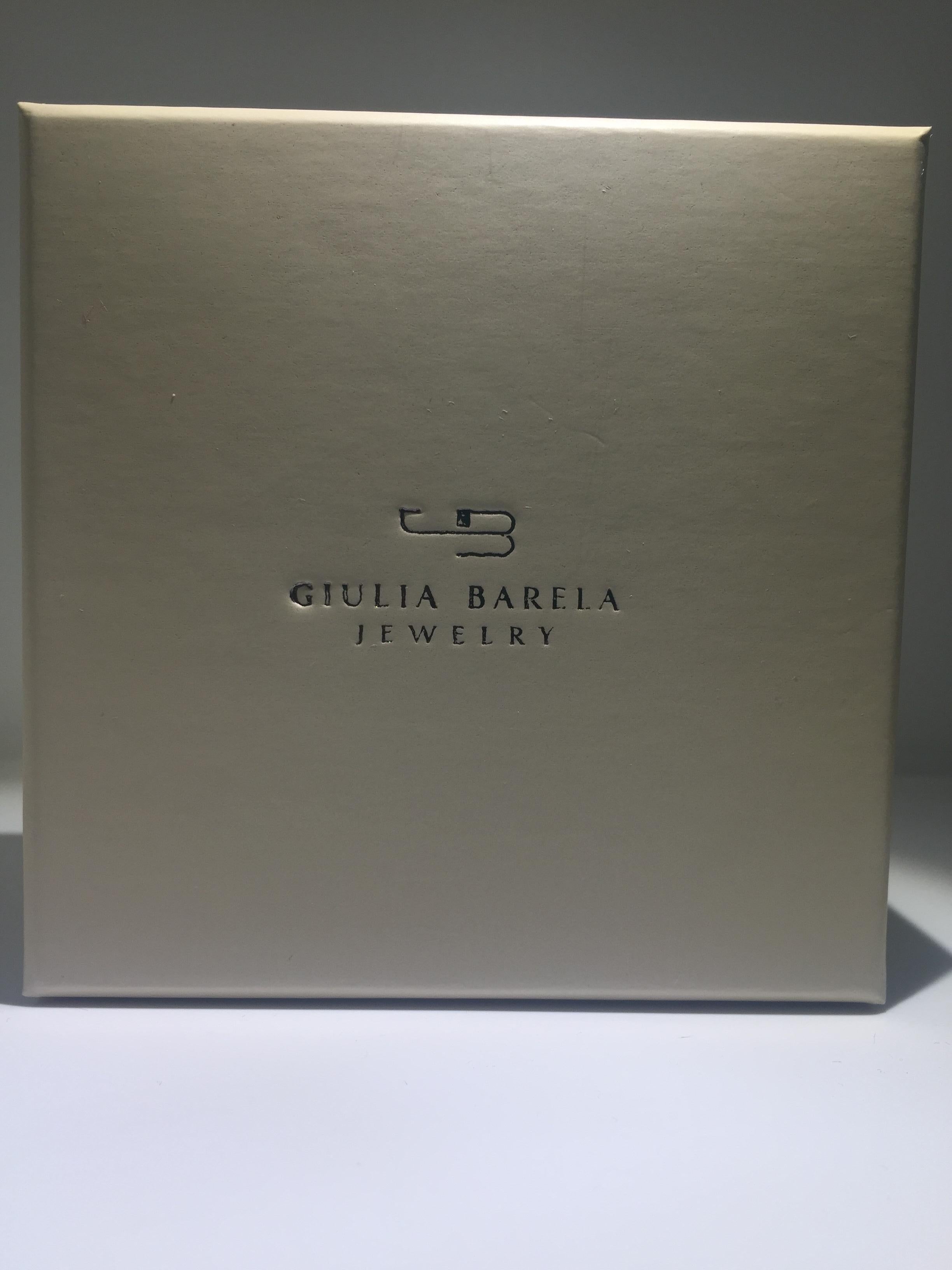 Giulia Barela Malachite Gold Plated Bronze  Infinity Earrings In New Condition For Sale In Rome, IT