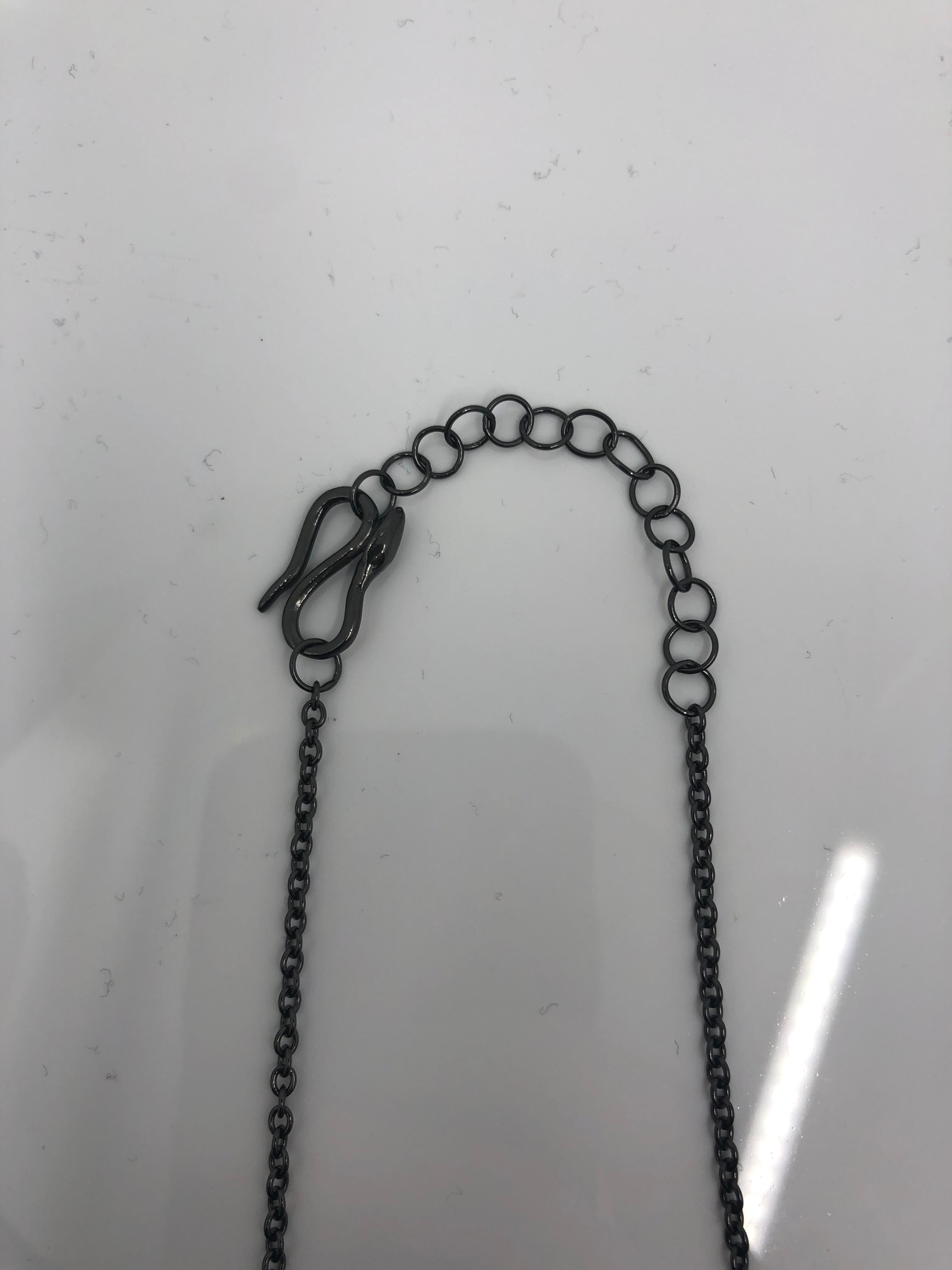 Contemporary Giulia Barela Ribbon M necklace, 925 silver black rhodium For Sale