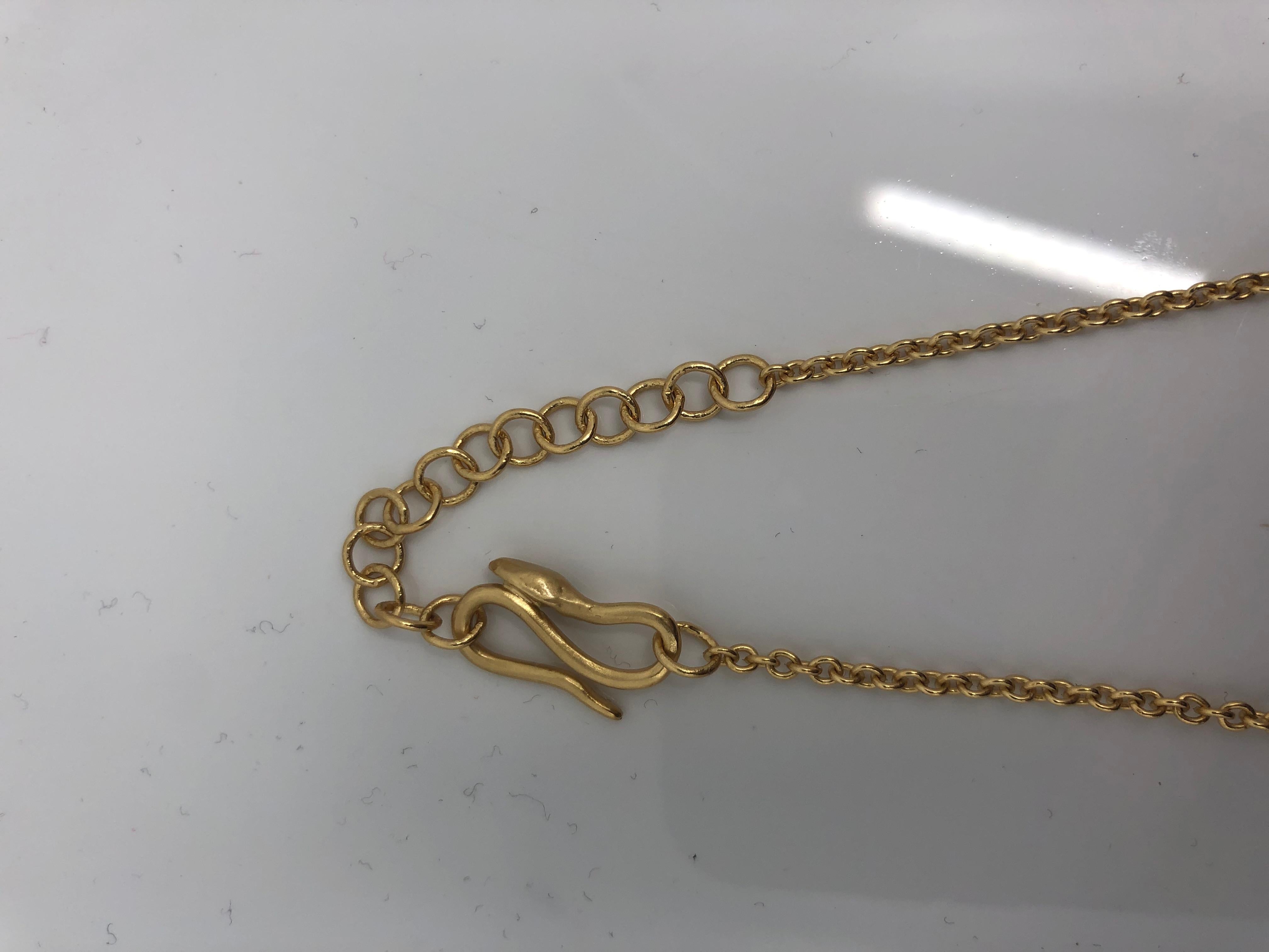 Giulia Barela Ribbon M necklace, gold plated bronze In Excellent Condition For Sale In Rome, IT