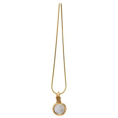 Giulia Barela Theda Bara Gold Plated Bronze and nacre pendant