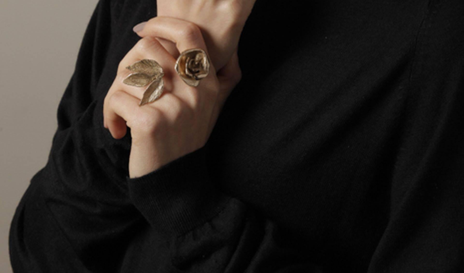 Giulia Barela's Indian Rose Gold Plated Bronze Ring is  created in Italy with a lost wax technique,  handmade.
and dipped in 24k gold plated bronze
Completely inspired by nature, in particular to light which gives vitality to material.
Giulia Barela