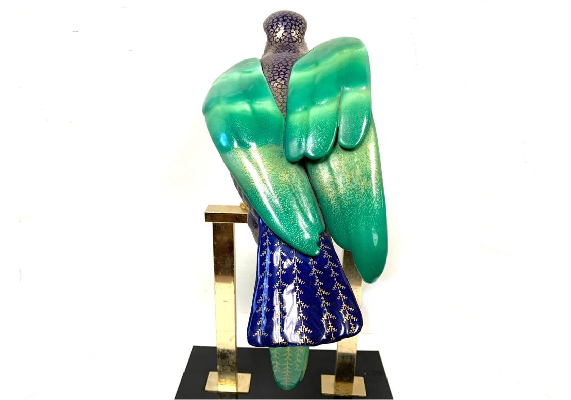 Giulia Mangani 24K Gold Embellished Porcelain Parrot For Sale 5