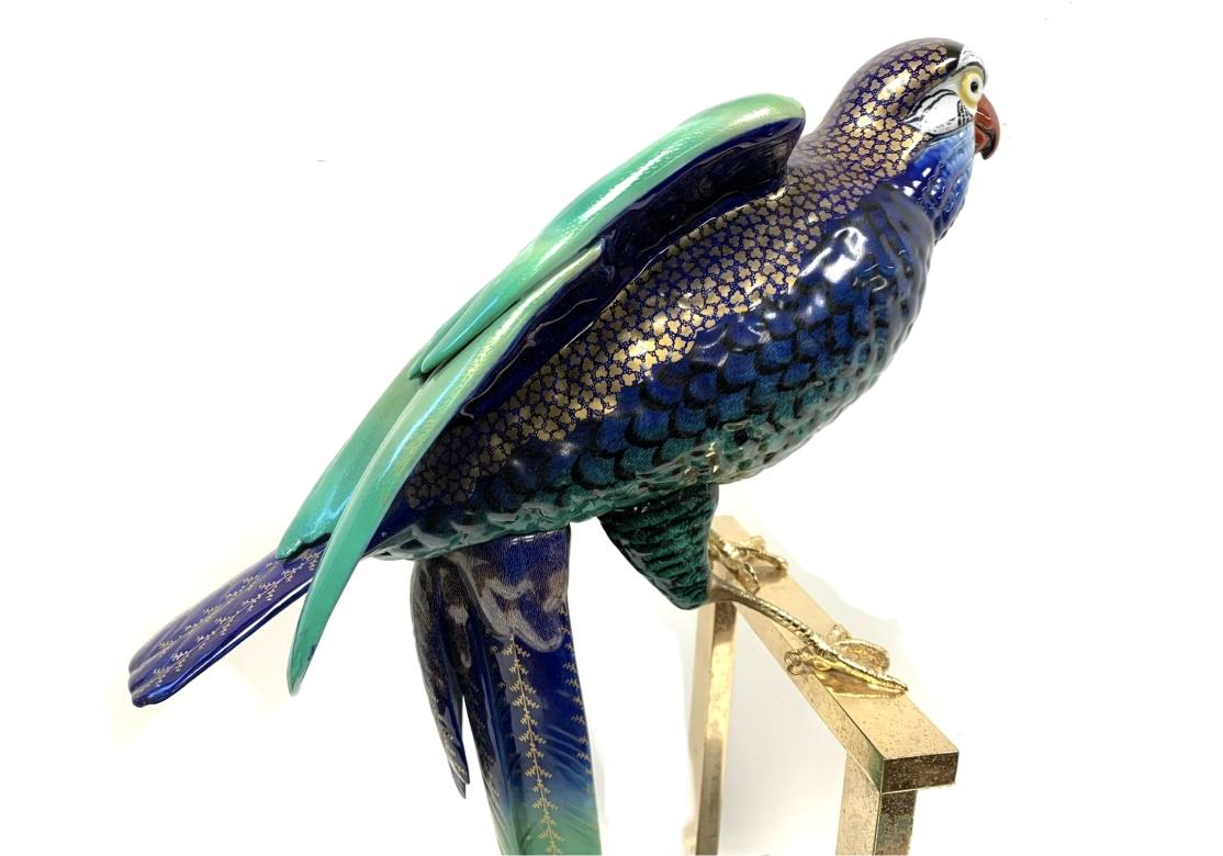 Giulia Mangani 24K Gold Embellished Porcelain Parrot For Sale 7