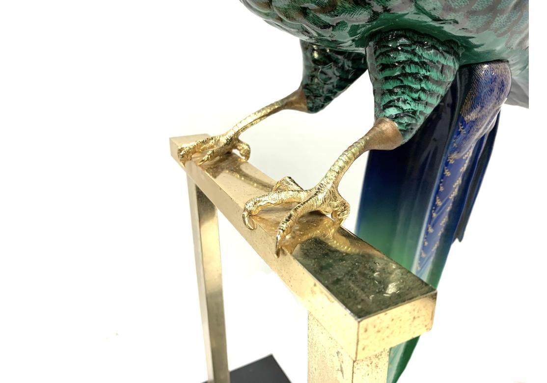 20th Century Giulia Mangani 24K Gold Embellished Porcelain Parrot For Sale