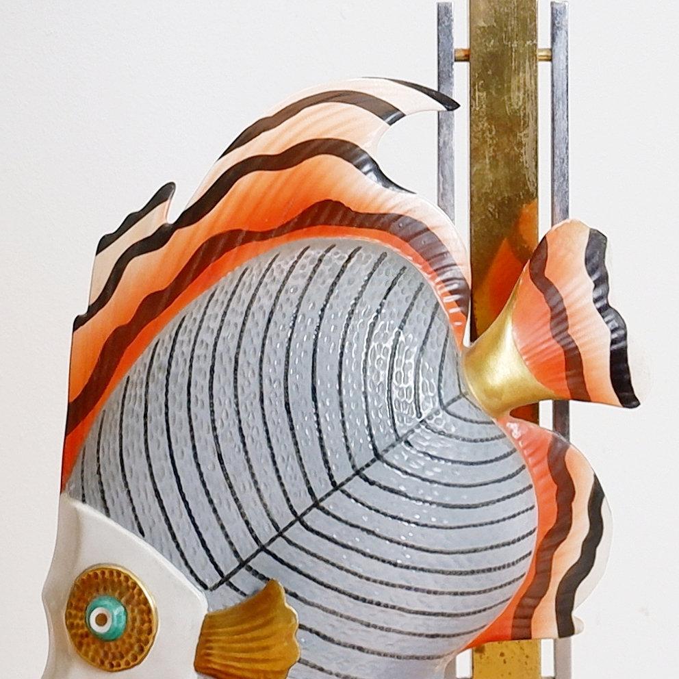 Giulia Mangani für Oggetti Porzellanskulptur einer Fischlampe - um 1980 im Angebot 5