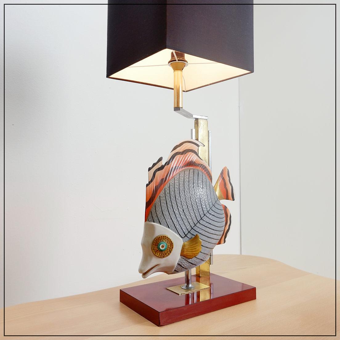 Giulia Mangani für Oggetti Porzellanskulptur einer Fischlampe - um 1980 im Angebot 3