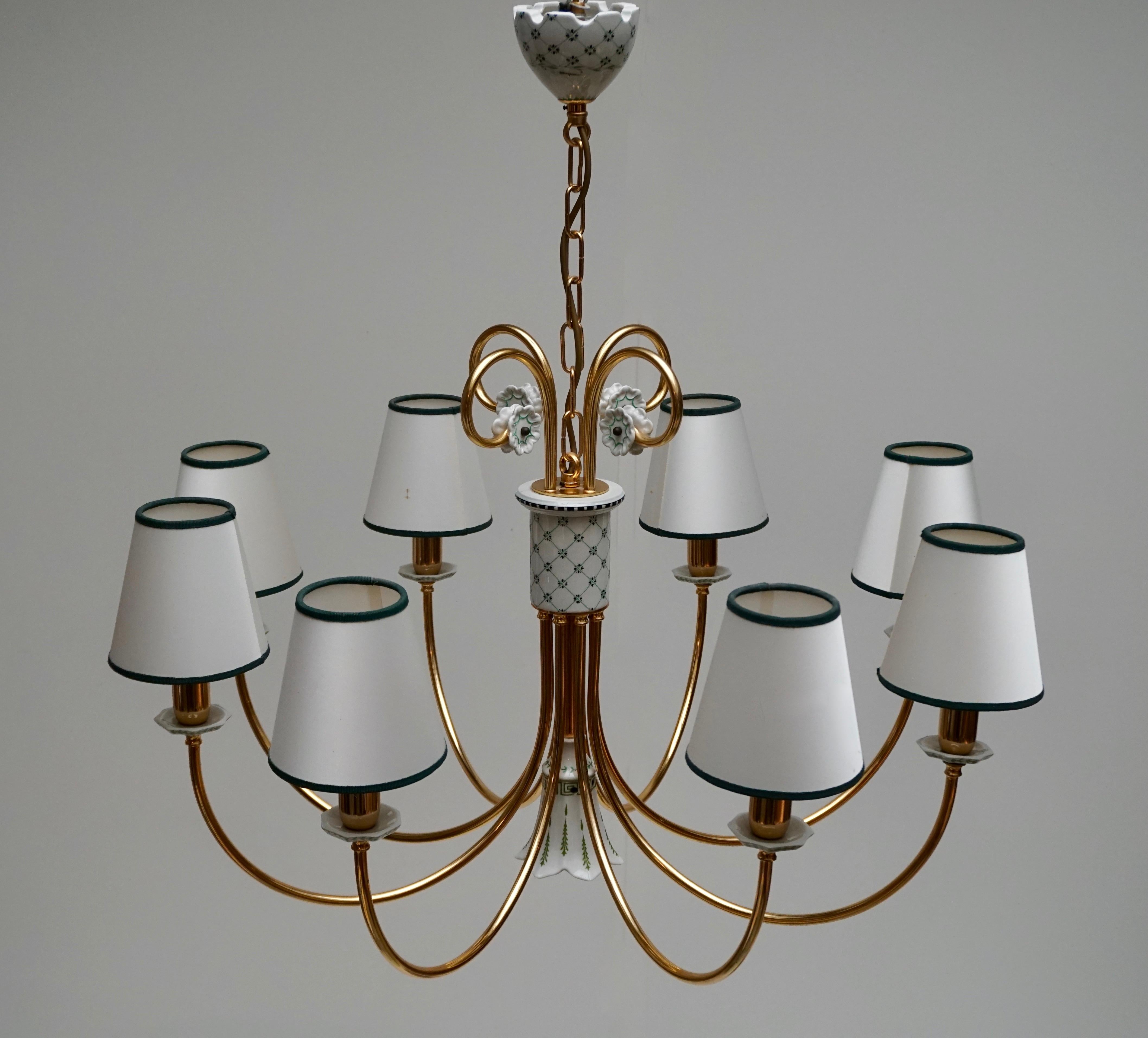 20th Century Giulia Mangani Porcelain Chandelier Italy Florence For Sale