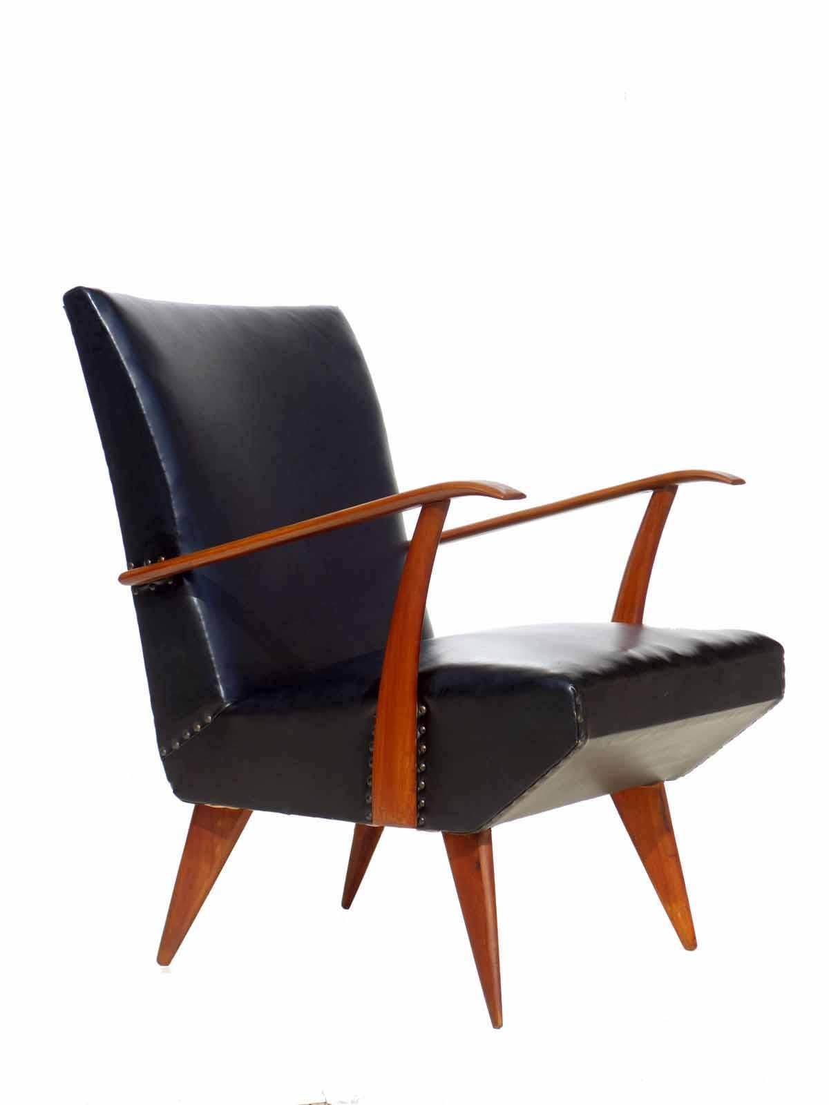 Mid-Century Modern Paire de fauteuils de design italien Giulia Vernonesi des années 1950, milieu du siècle dernier en vente