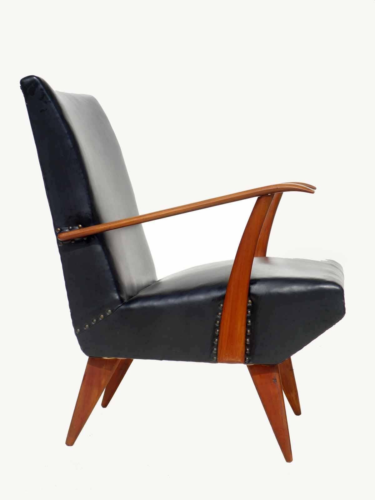 Milieu du XXe siècle Paire de fauteuils de design italien Giulia Vernonesi des années 1950, milieu du siècle dernier en vente
