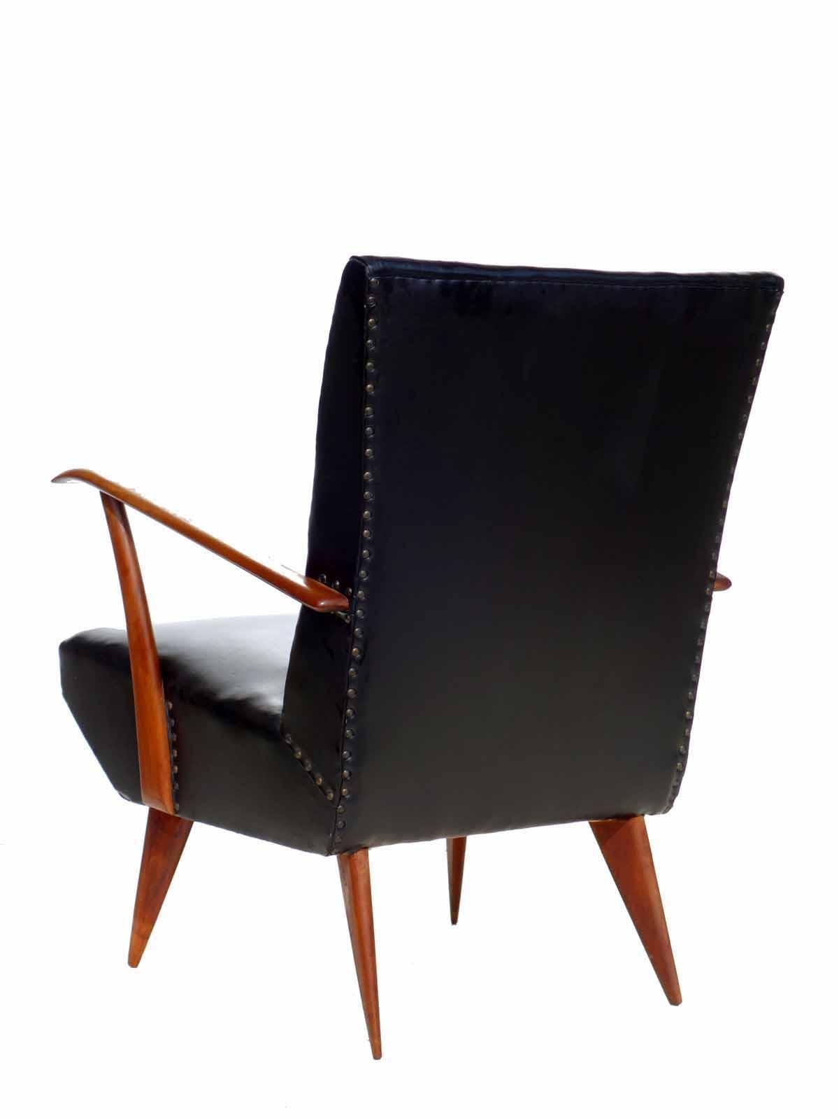 Bois Paire de fauteuils de design italien Giulia Vernonesi des années 1950, milieu du siècle dernier en vente