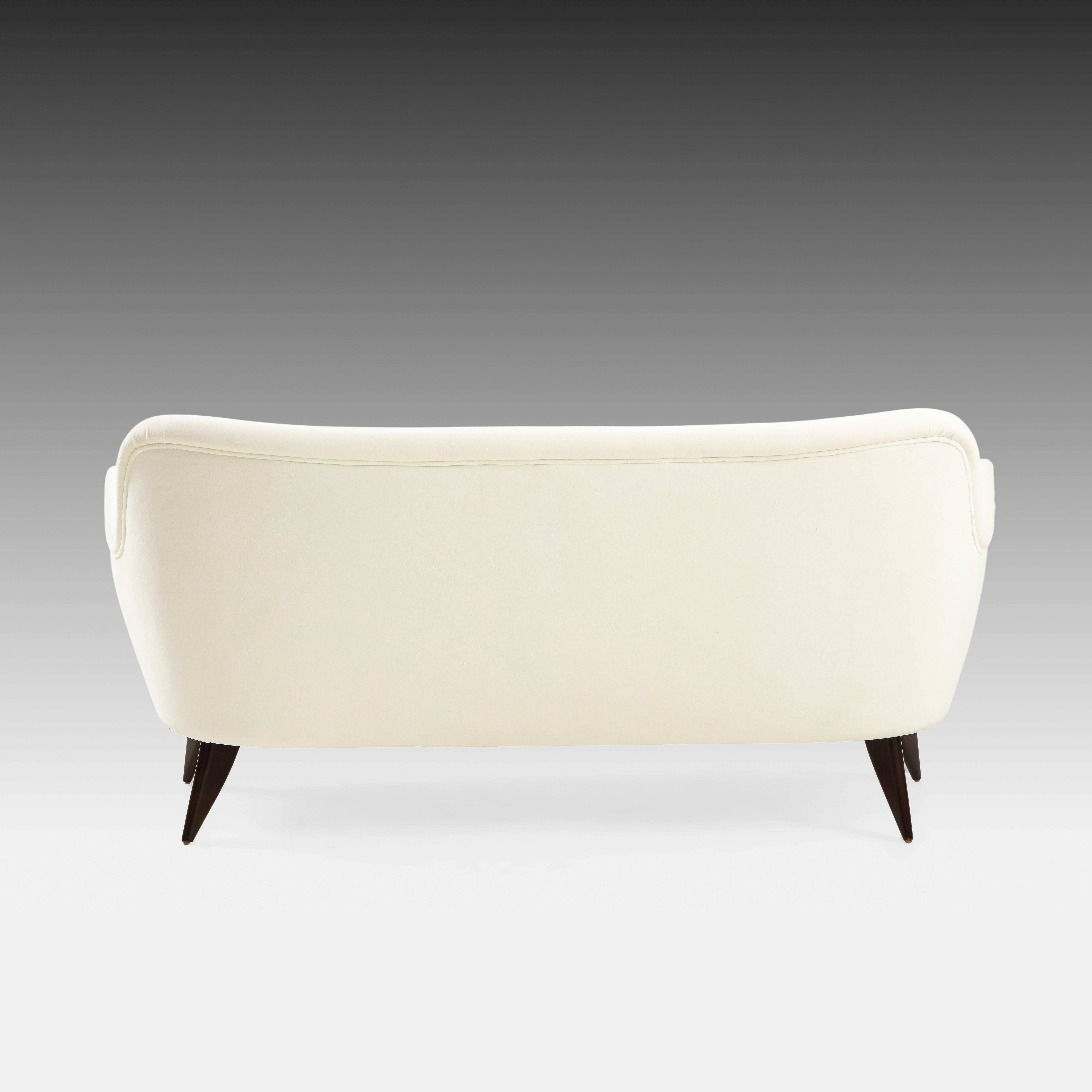 Velvet Giulia Veronisi for ISA Bergamo 'Perla' Sofa and Pair of Lounge Chairs Suite