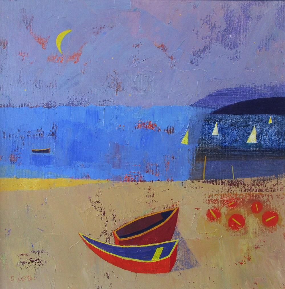 Giuliana Lazzerini Landscape Painting - Night Sails