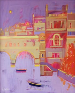 Pulteney Bridge Bath, abstract art, landscape art