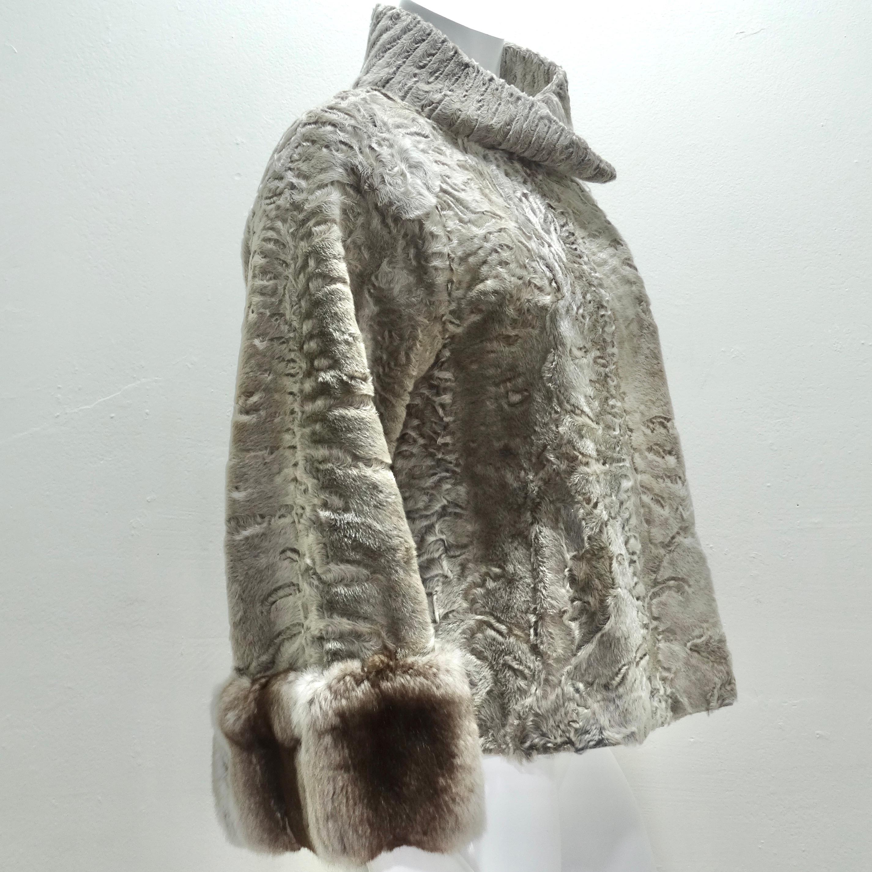Women's or Men's Giuliana Teso 1980s Chinchilla & Lamb Fur Jacket For Sale