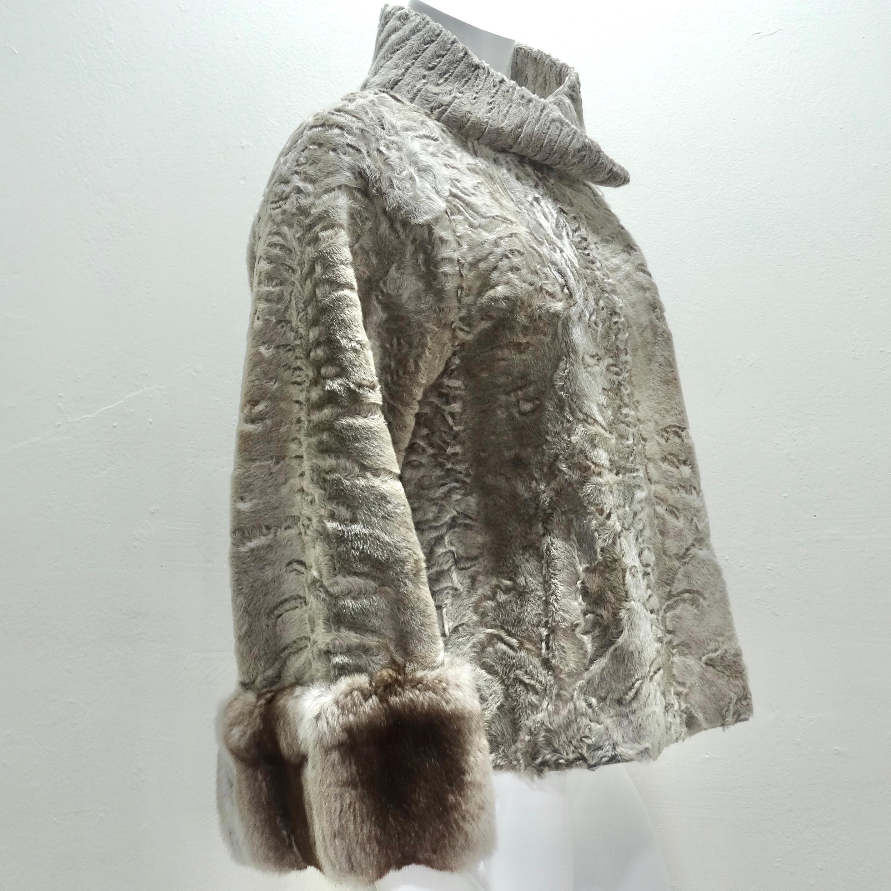 Giuliana Teso 1980s Chinchilla & Lamb Fur Jacket In Excellent Condition For Sale In Scottsdale, AZ