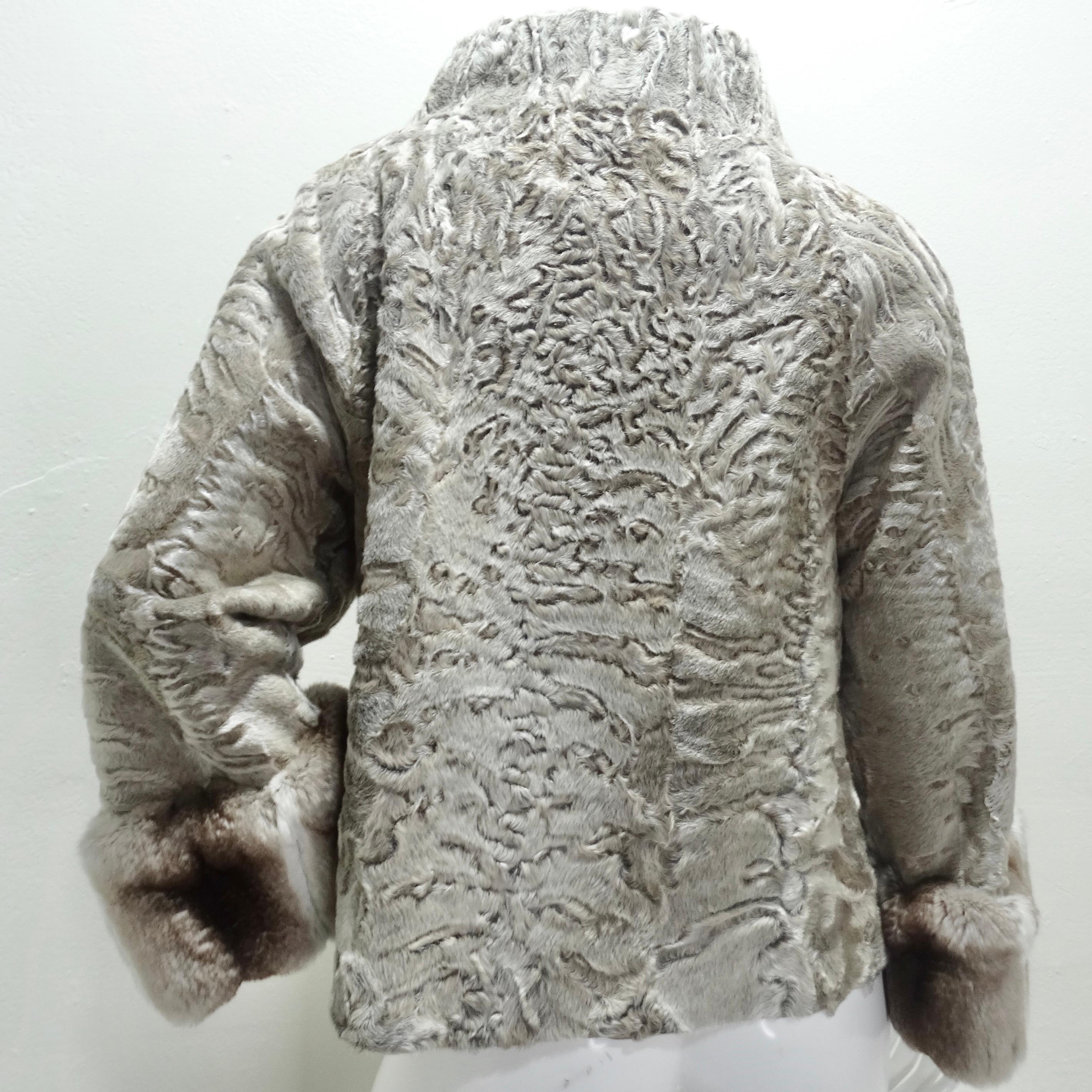 Giuliana Teso 1980s Chinchilla & Lamb Fur Jacket For Sale 2