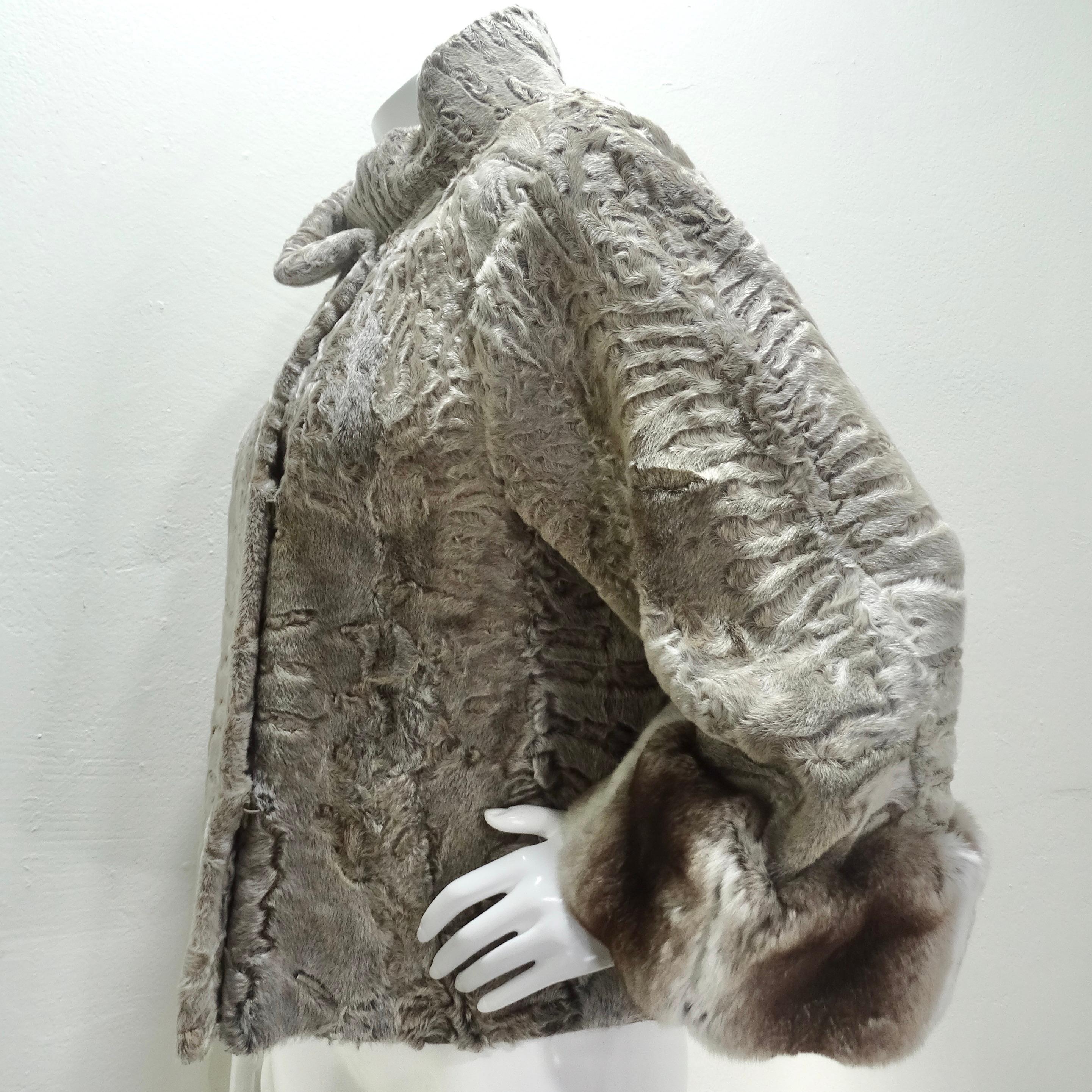 Giuliana Teso 1980s Chinchilla & Lamb Fur Jacket For Sale 3