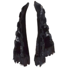 Giuliana Teso Mink Fur Stole with Crochet Panels