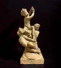 Scultura Barocca Bozzetto in Terracotta Allegoria della Musica Putti
