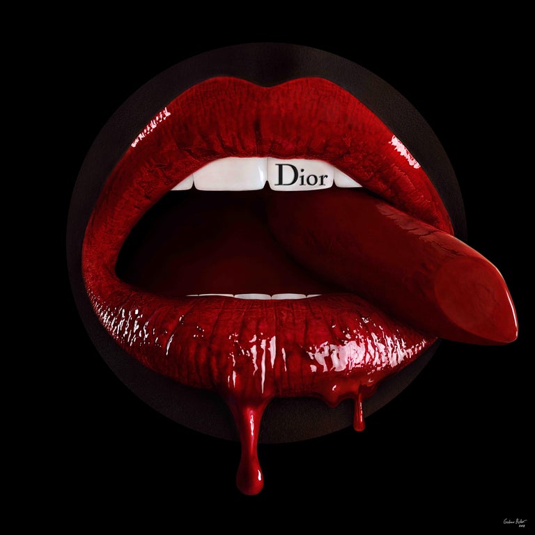 Lips series 3D Lenticular Fine Art Print - 36 Inches diameter - Limited  Edition of 8 Photography by Giuliano Bekor