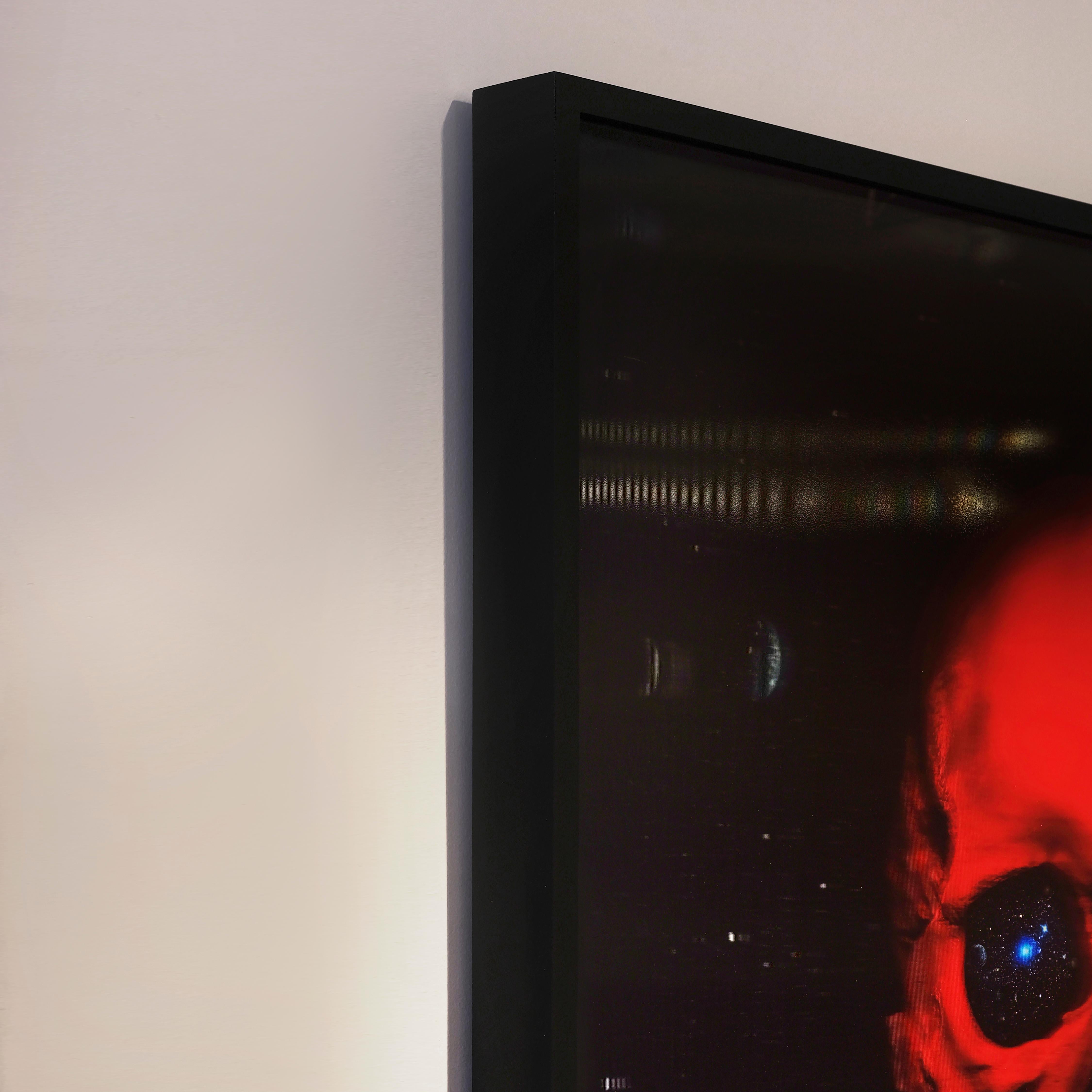„ Schädel SKR8DL LED 3D-Lichtobjektiv“ Fotografie 40x40 in. Ed. 1/8 von Giuliano Bekor im Angebot 2