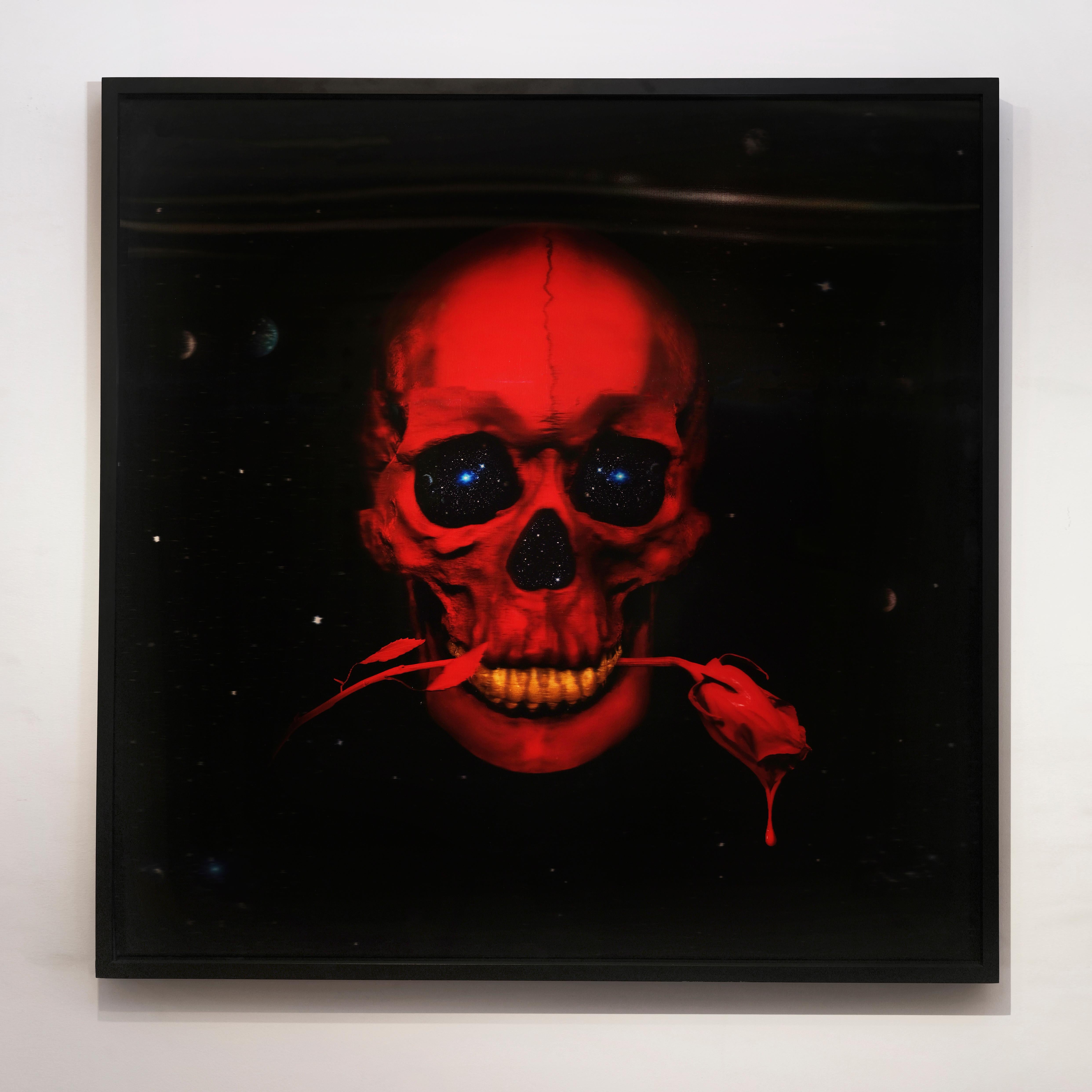 "Skull SKR8DL LED 3D Lenticular" Photography 40x40 in. Ed. 1/8 by Giuliano Bekor

From the SKULL series
Title: Skull SKR8DL LED 3D Lenticular
Year: 2018
Print size: 40" x 40" Inch
Artwork finished size: 41" x 41" Inch
Edition: 1/8
Artist proof: