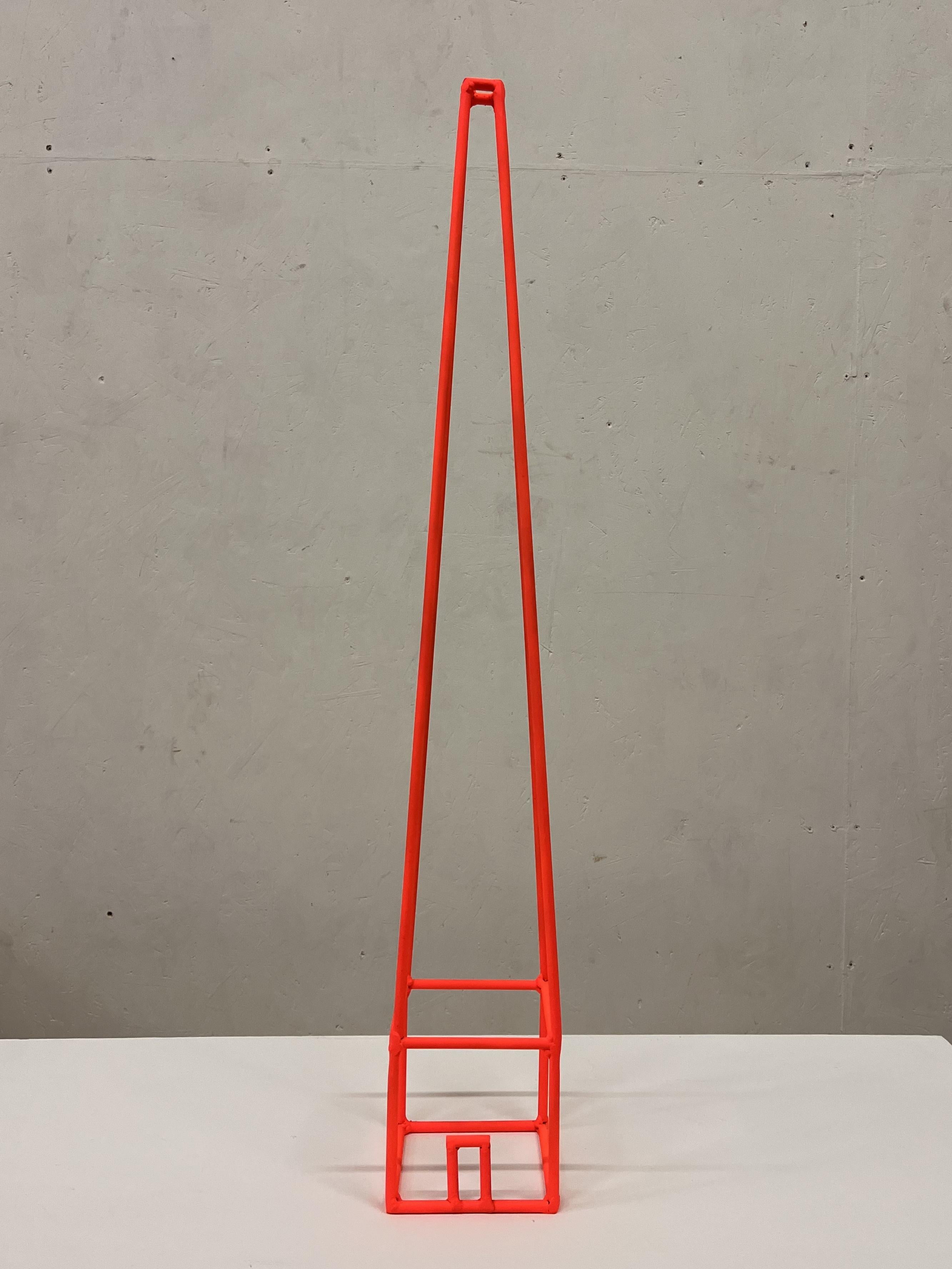Babel Fluo_arancione - Sculpture by Giuliano Cataldo Giancotti
