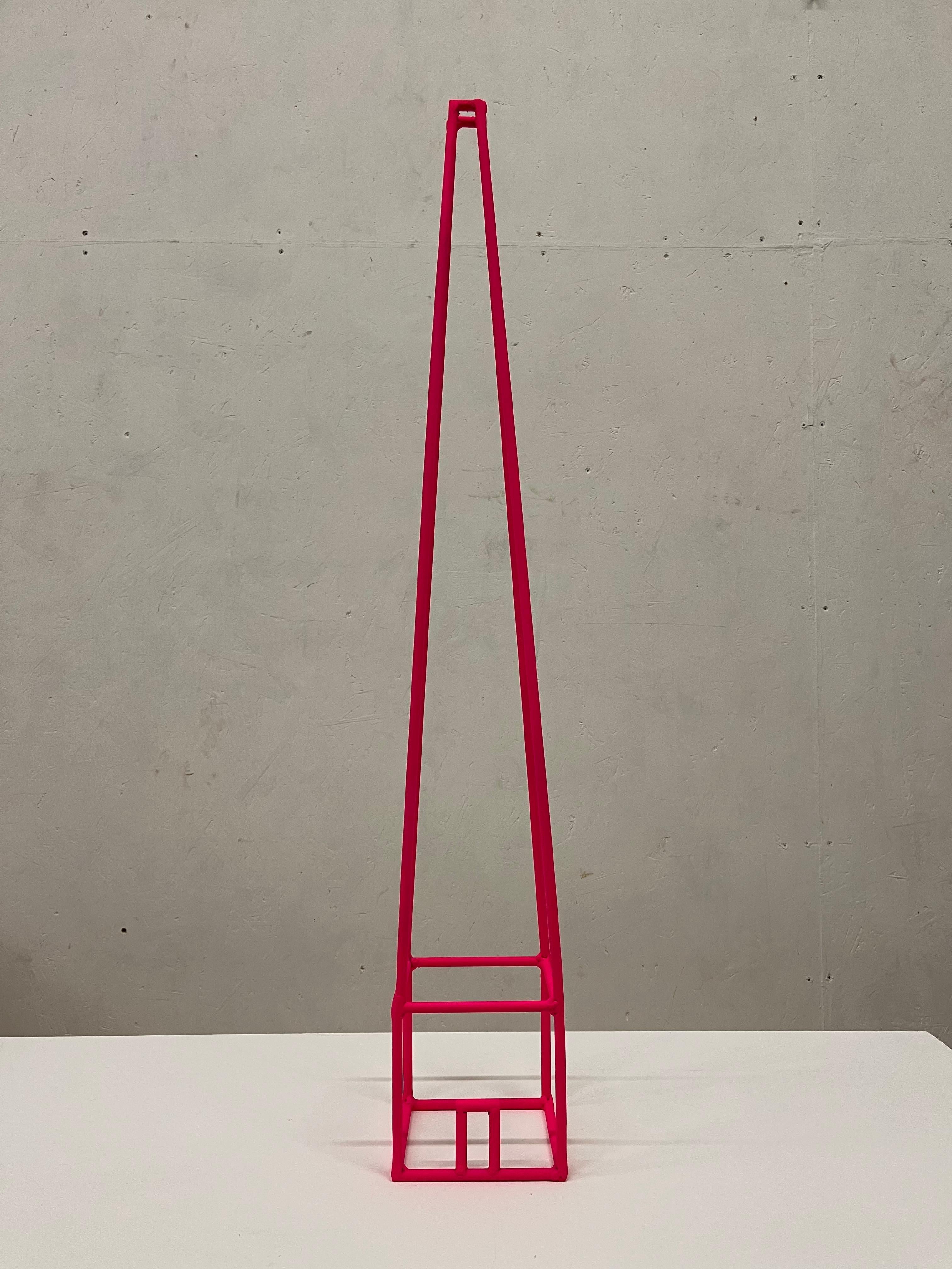Babel Fluo_rosa - Sculpture by Giuliano Cataldo Giancotti