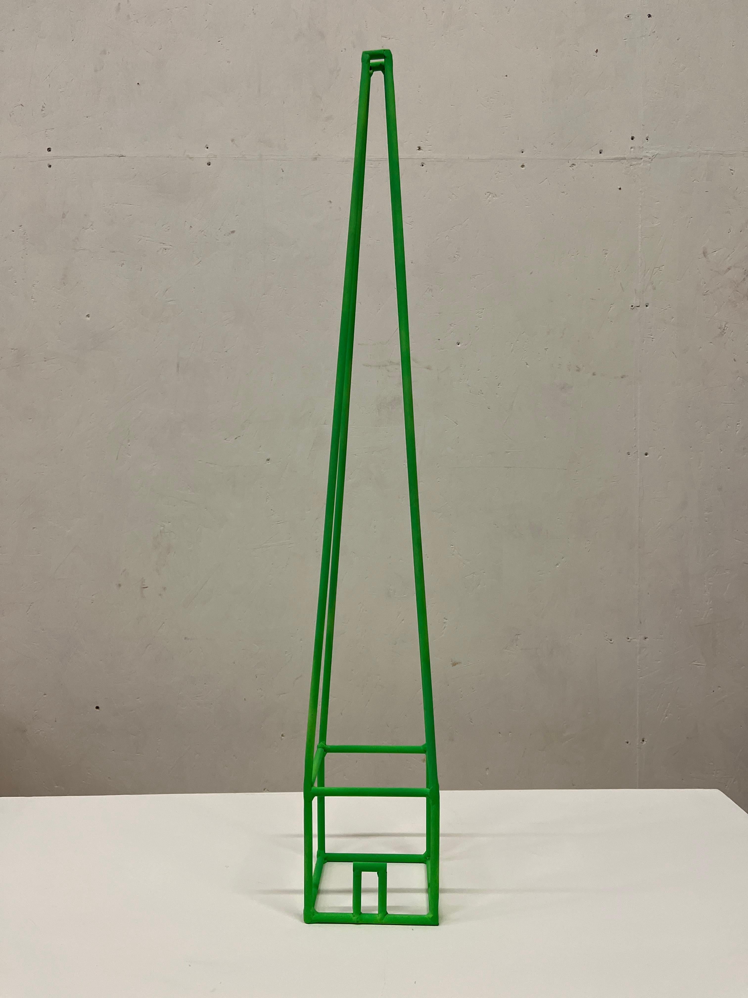 Babel Fluo_verde - Sculpture by Giuliano Cataldo Giancotti
