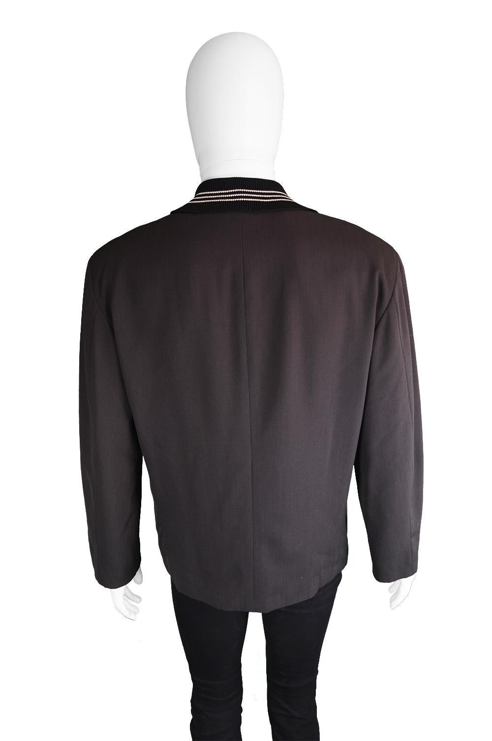 Giuliano Fujiwara Vintage Men's Unusual Polo Knit Collar Blazer Jacket, 1990s For Sale 1