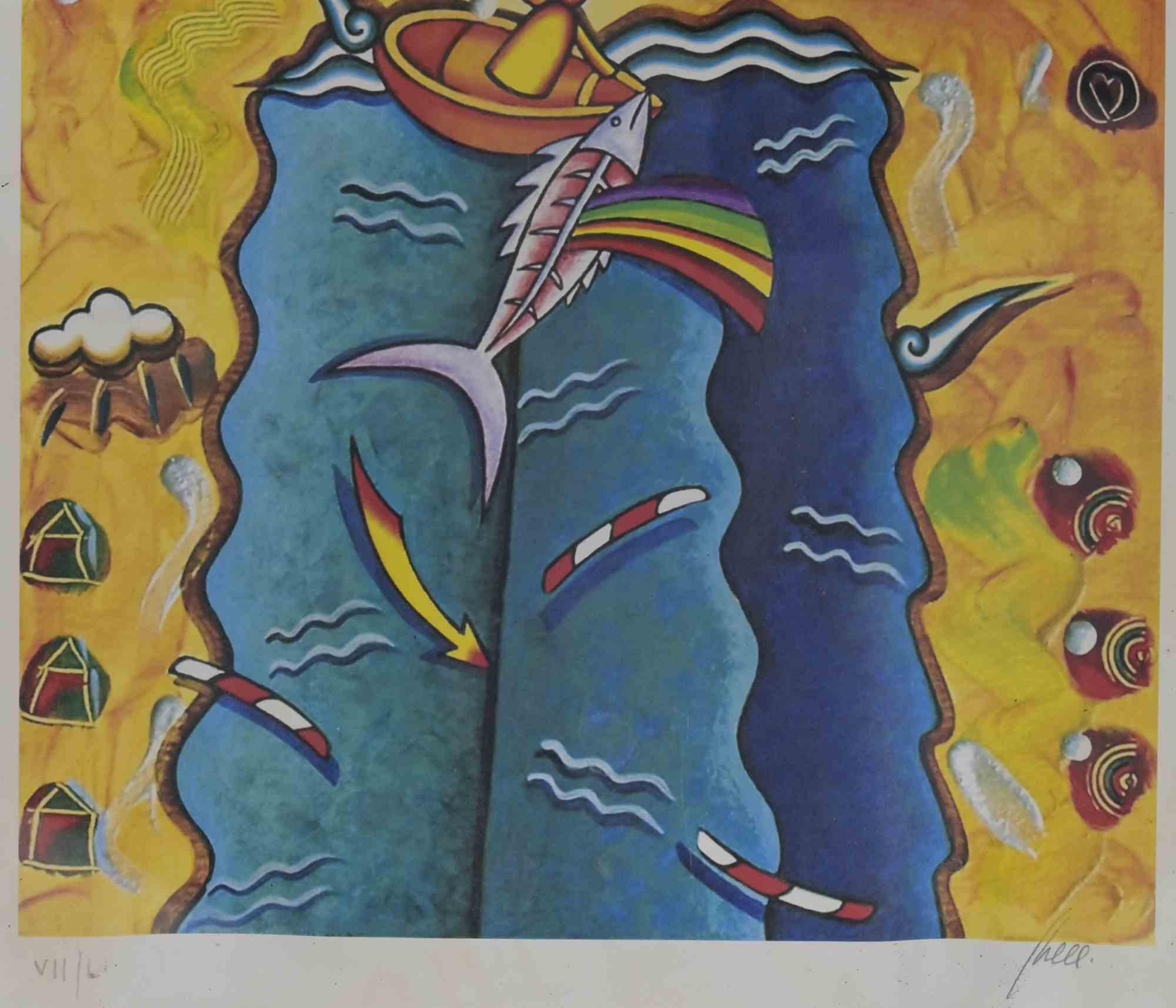 Composition - Screen Print by Giuliano Ghelli - 1980s For Sale 1
