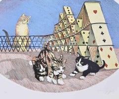 Chats - Lithographie de G. Giuggioli - 1980