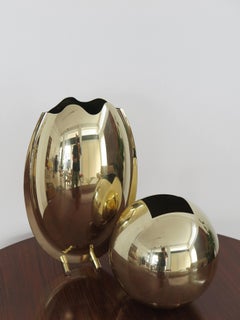 Giuliano Malimpensa Jarrones Escultura Numerada en Latón Italia 1985