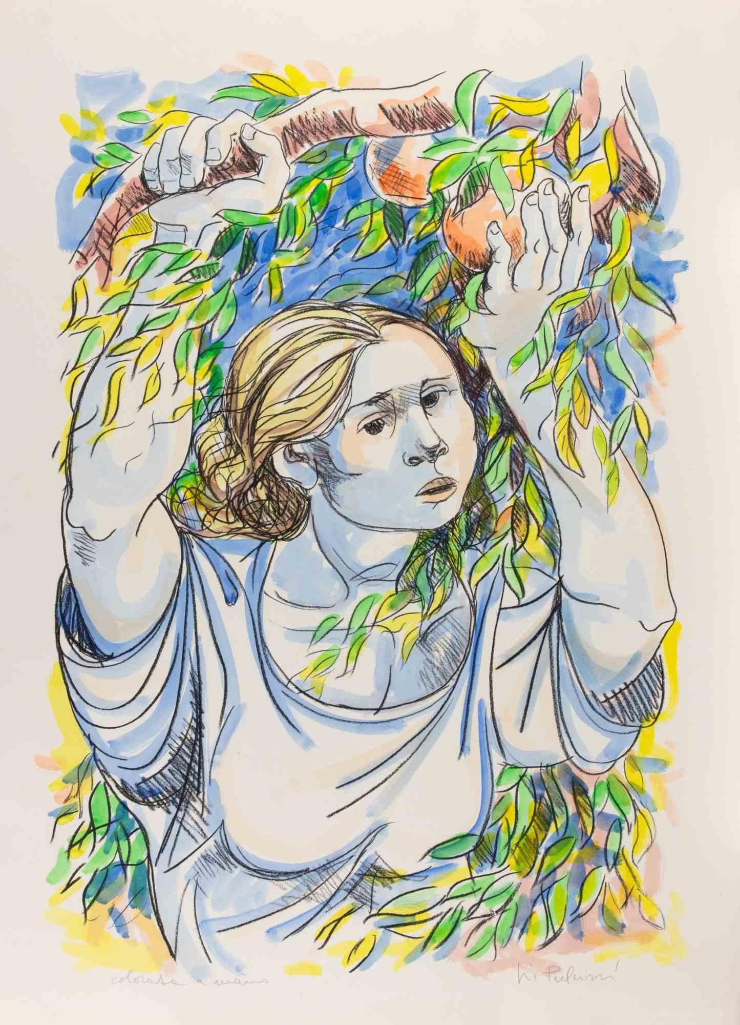 Woman - Lithograph by Giuliano Pulcini - 1970s