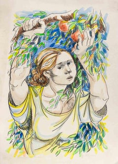 Mujer - Litografía de Giuliano Pulcini - Años 70