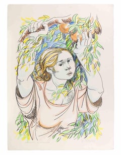 Frau - Lithographie von Giuliano Pulcini - 1970er Jahre