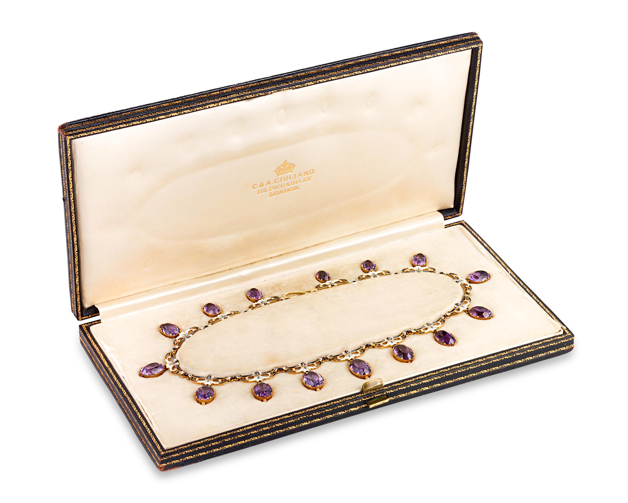 Édouardien Collier d'améthyste de style néo-renaissance Giuliano en vente
